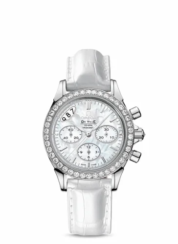 Omega De Ville Co-Axial 35 Chronograph Stainless Steel Diamond / MOP / Strap 422.18.35.50.05.002 (42218355005002)